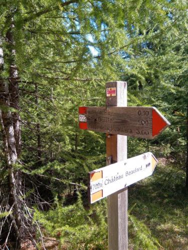 Indicazioni del sentiero per il rifugio Guido Rey